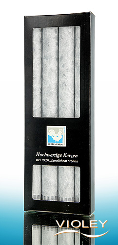 Kerzenfarm Hahn Bougies En Cire De Palme Gris 250 X 22 Mm 1 X 4 St