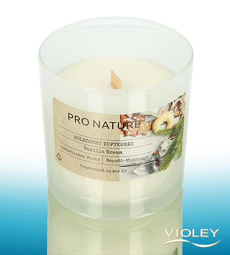 Pro Nature Holzdocht Duftkerze Vanilla Dream bei Violey
