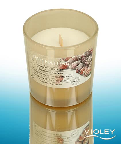 Pro Nature Holzdocht Duftkerze Gebrannte Mandel bei Violey