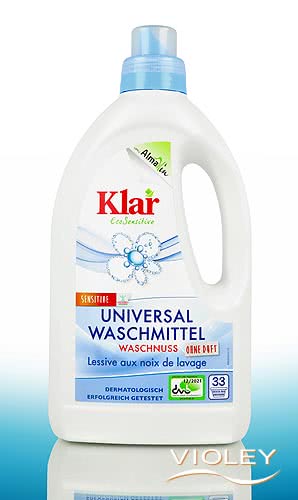 Klar Flüssiges Universal Waschmittel Waschnuss Sensitiv, Flasche 1,5 l