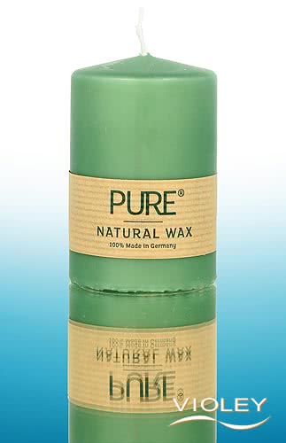 Pure Candle Natural Wax Stumpenkerze Smaragd, 90 x 60 mm