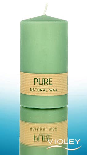 Pure Candle Natural Wax Stumpenkerze Smaragd, 130 x 70 mm