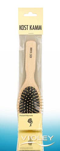 KostKamm Holzbürste Buche 5-reihig – Für Kopfmassage & Glattes Haar, Ohne Statische Aufladung
