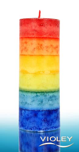 Kerzenfarm Hahn Stumpenkerze Regenbogen 180 x 70 mm