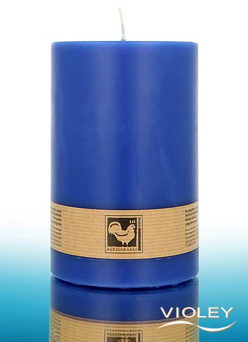 Kerzenfarm Hahn Stumpenkerze Blau 150 x 100 mm bei Violey