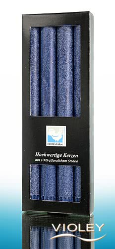 Kerzenfarm Hahn Stearin Stabkerzen Dunkelblau 250 x 22 mm 1 x 4 St