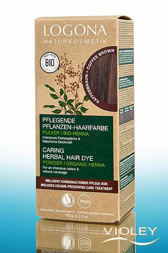 Logona Pflanzen Haarfarbe Pulver Kaffeebraun 2 x 50 g