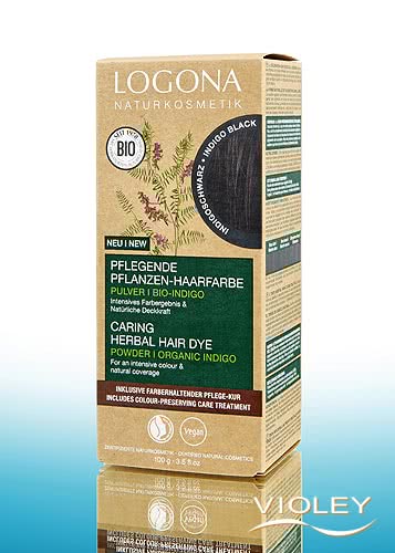 Logona Pflanzen Haarfarbe Pulver Indigoschwarz 2 x 50 g